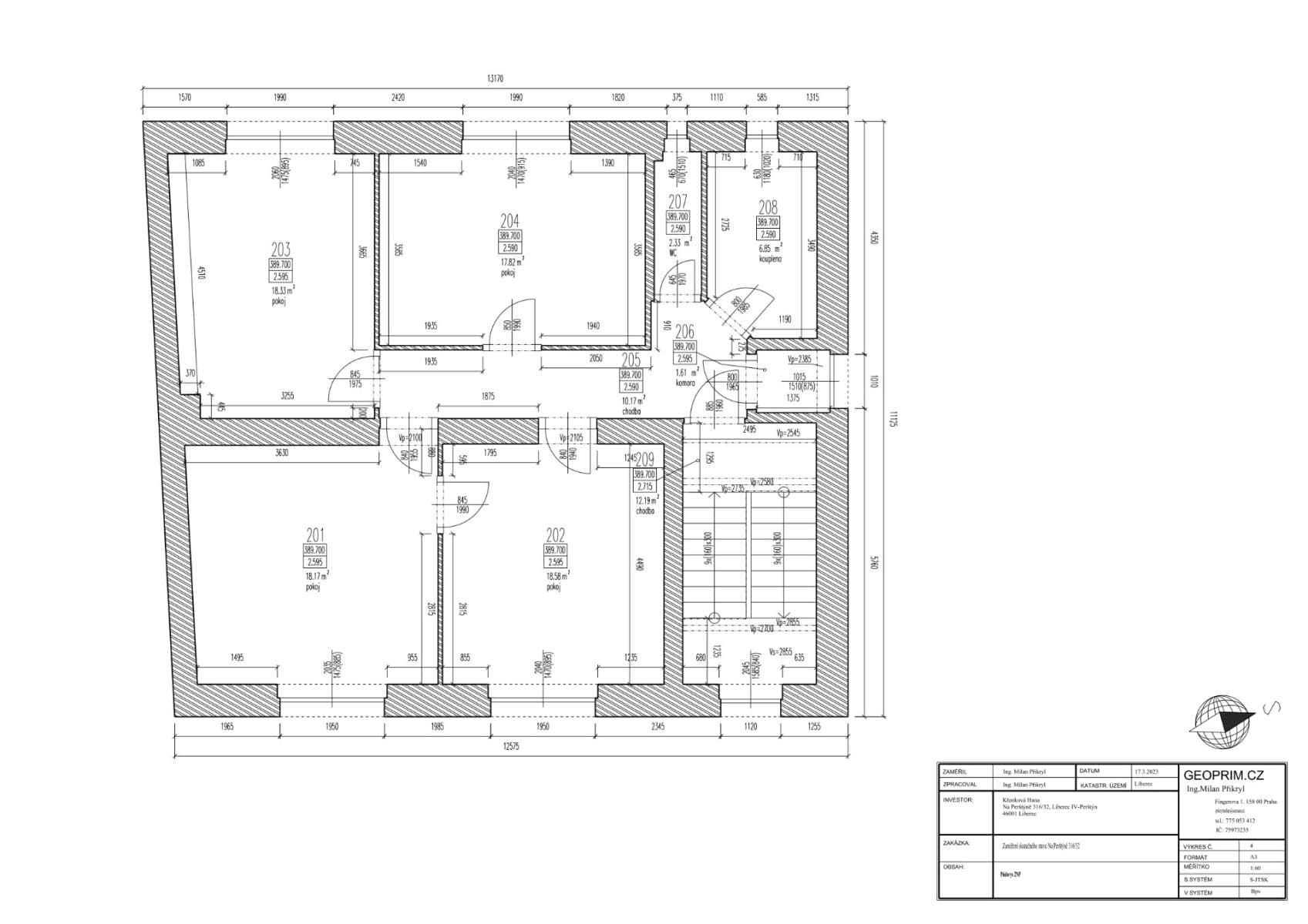 Prenájom bytu 3-izbový 100 m², Na Perštýně, Liberec, Liberecký kraj Prenájom bytu 3-izbový 100 m², Na Perštýně, Liberec, Liberecký kraj