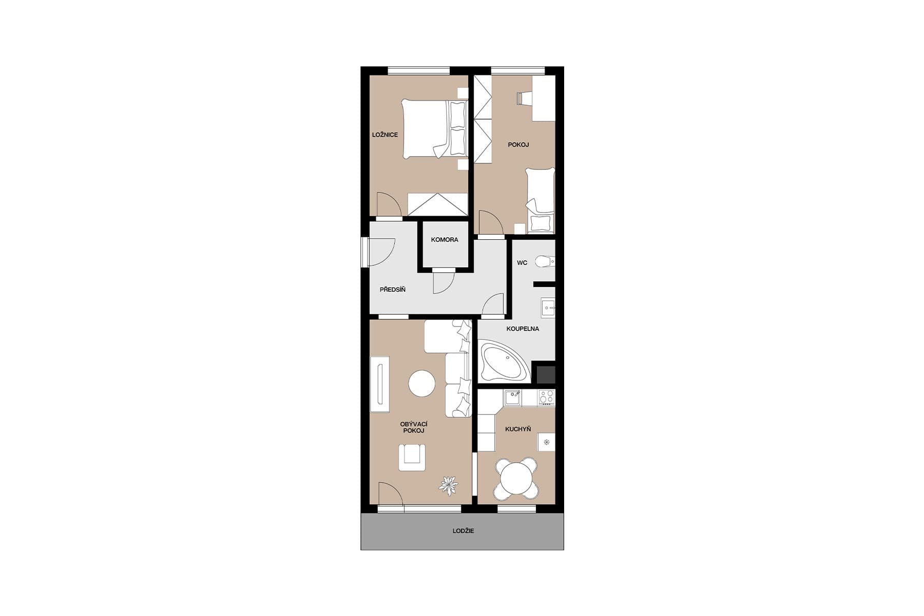 Predaj bytu 3-izbový 75 m², Jablonecká, Praha, Praha Predaj bytu 3-izbový 75 m², Jablonecká, Praha, Praha