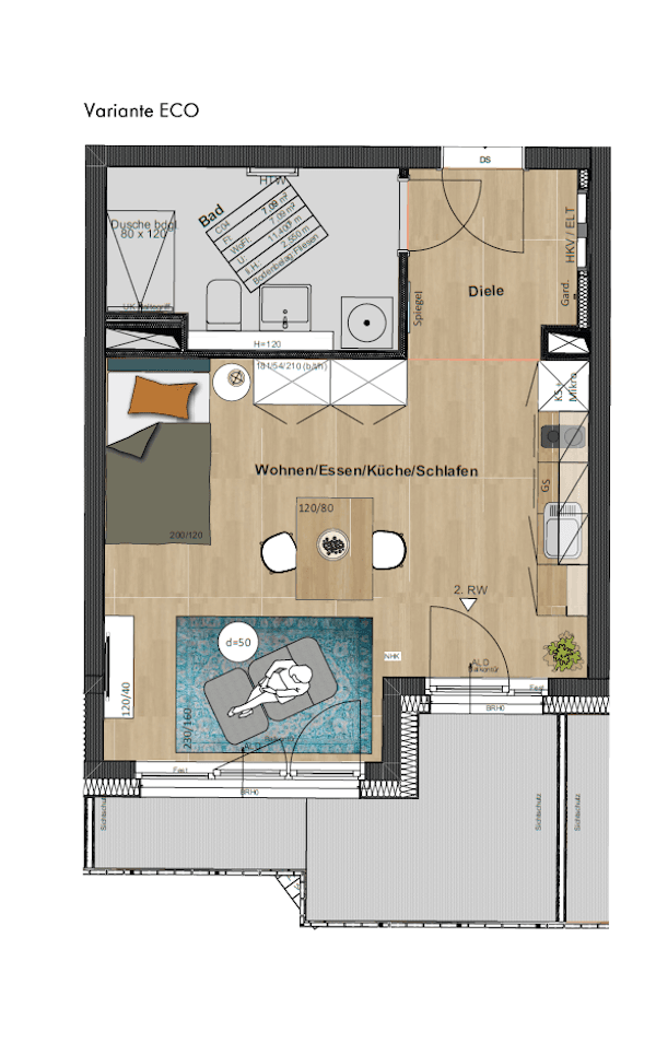 Prenájom bytu 1-izbový 41 m², Ludwig-Feuerbach-Straße 4, Nürnberg, Bavorsko Prenájom bytu 1-izbový 41 m², Ludwig-Feuerbach-Straße 4, Nürnberg, Bavorsko