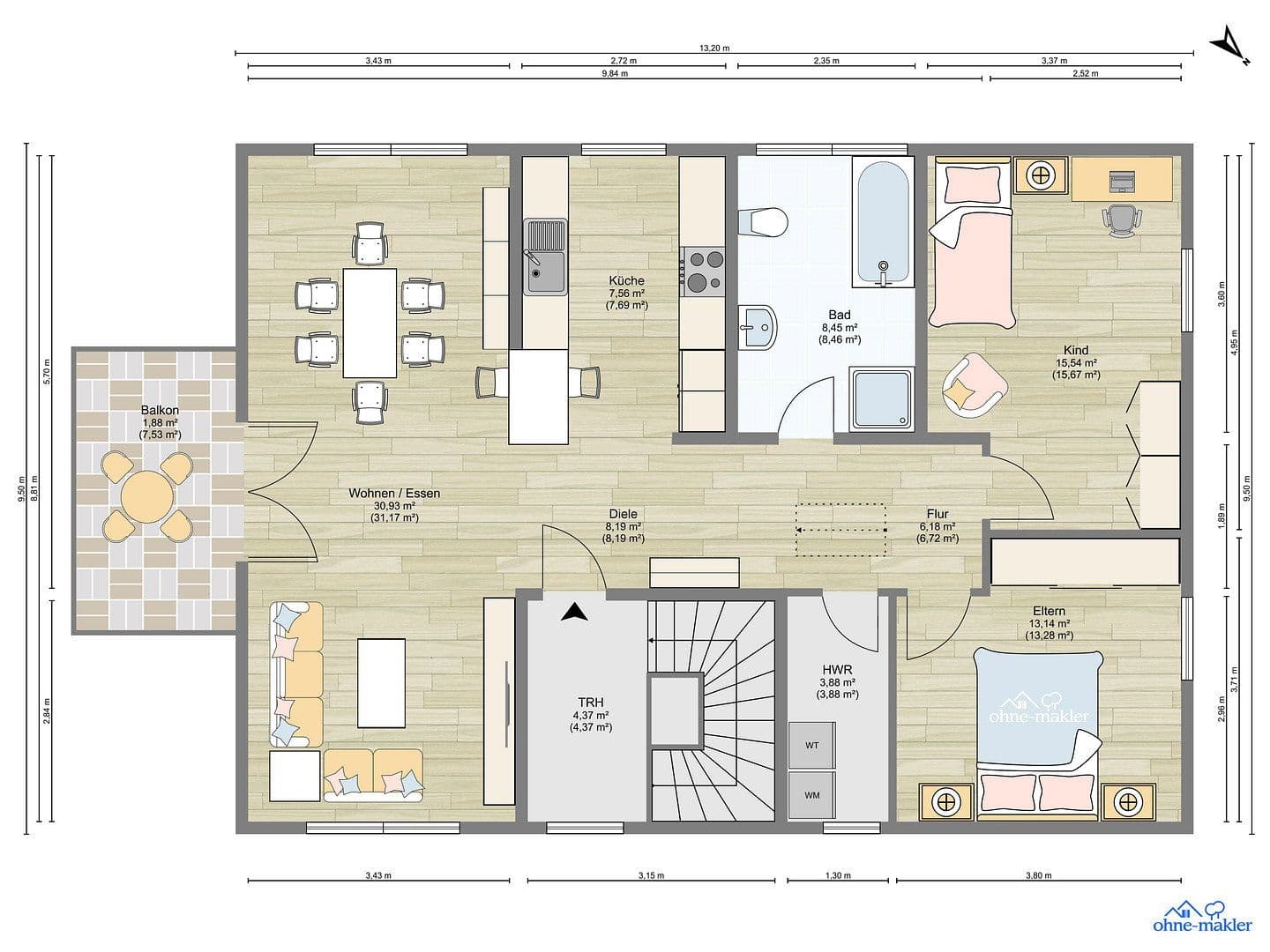 Prenájom bytu 3-izbový 96 m², Hennigsdorf, Brandenbursko Prenájom bytu 3-izbový 96 m², Hennigsdorf, Brandenbursko