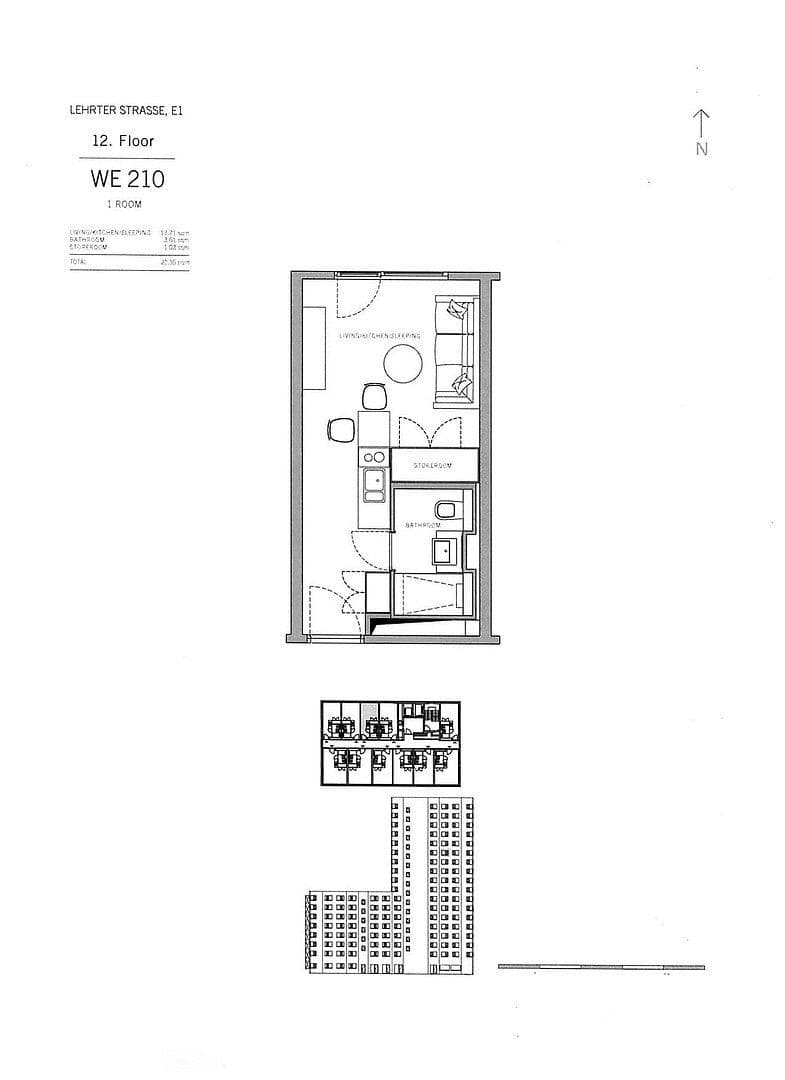 Predaj bytu 1-izbový 23 m², Lehrter Straße 24 B, Berlin, Berlín Predaj bytu 1-izbový 23 m², Lehrter Straße 24 B, Berlin, Berlín