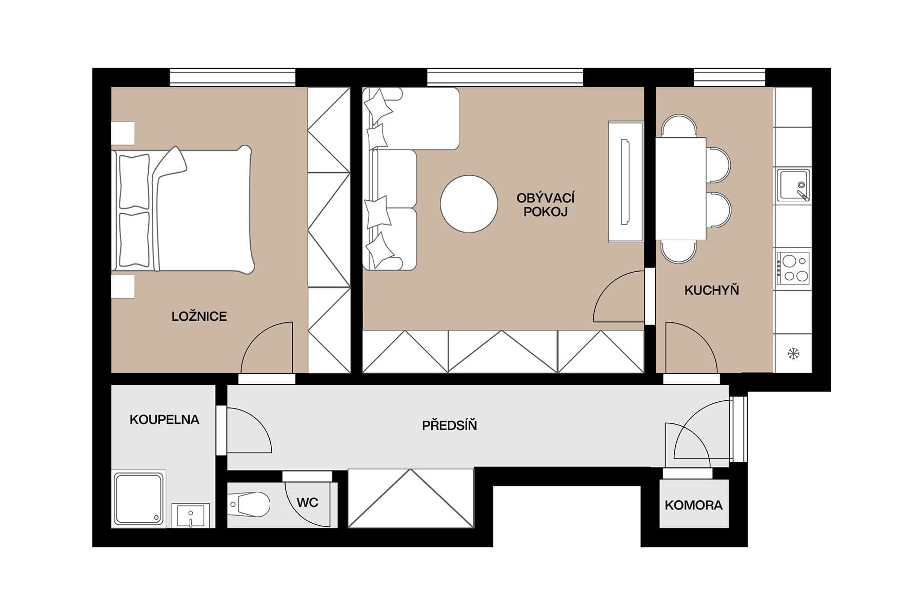 Predaj bytu 2-izbový 56 m², Purkyňova, Brno, Jihomoravský kraj Predaj bytu 2-izbový 56 m², Purkyňova, Brno, Jihomoravský kraj