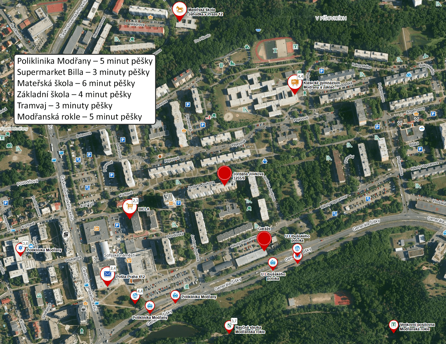 Prenájom bytu 3-izbový 76 m², Jordana Jovkova, Praha, Praha Prenájom bytu 3-izbový 76 m², Jordana Jovkova, Praha, Praha