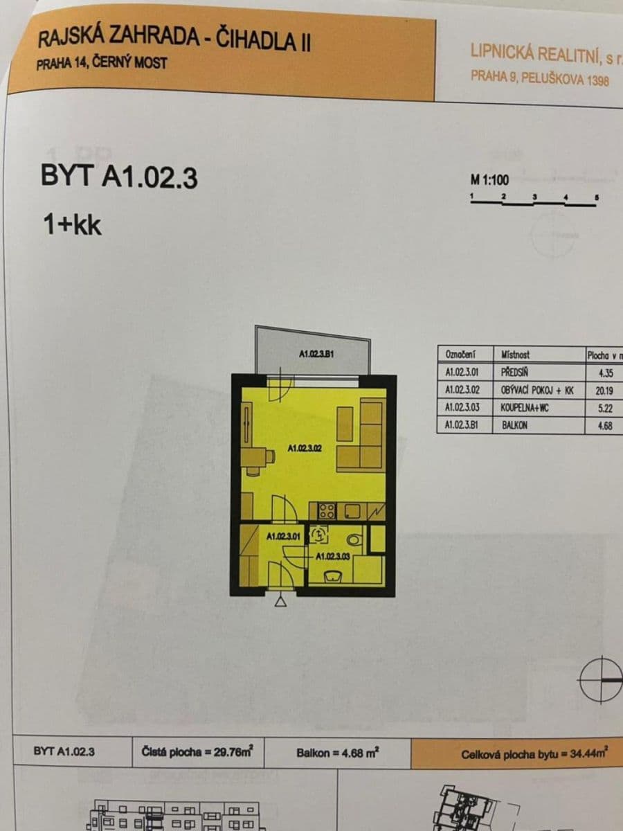 Prenájom bytu 1-izbový 30 m², Rudolfa Holeky, Praha, Praha Prenájom bytu 1-izbový 30 m², Rudolfa Holeky, Praha, Praha