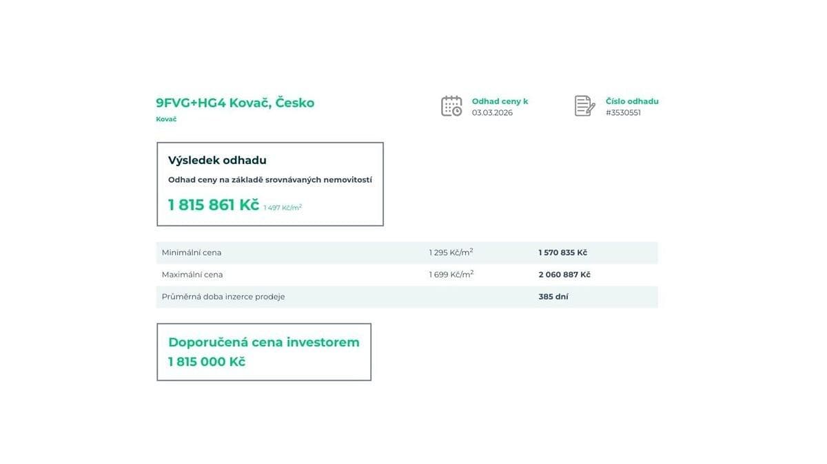 Predaj pozemku 1.206 m², Kovač, Královéhradecký kraj Predaj pozemku 1.206 m², Kovač, Královéhradecký kraj