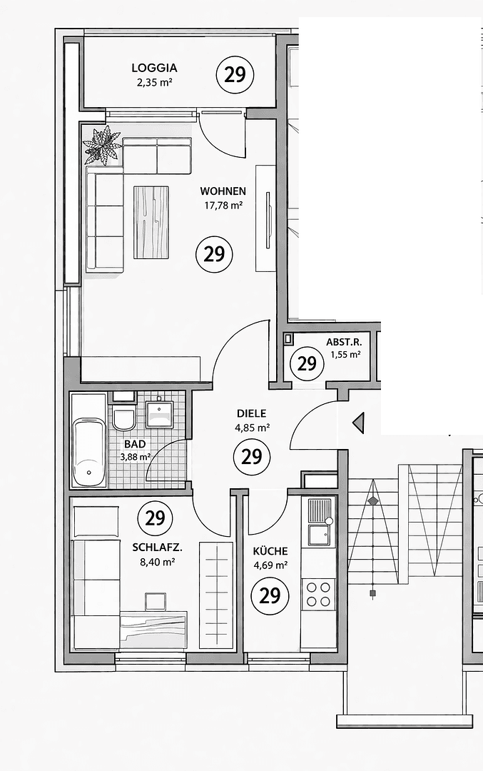 Predaj bytu 2-izbový 42 m², Frank-Wedekind-Straße 00, Wiesbaden, Hesensko Predaj bytu 2-izbový 42 m², Frank-Wedekind-Straße 00, Wiesbaden, Hesensko