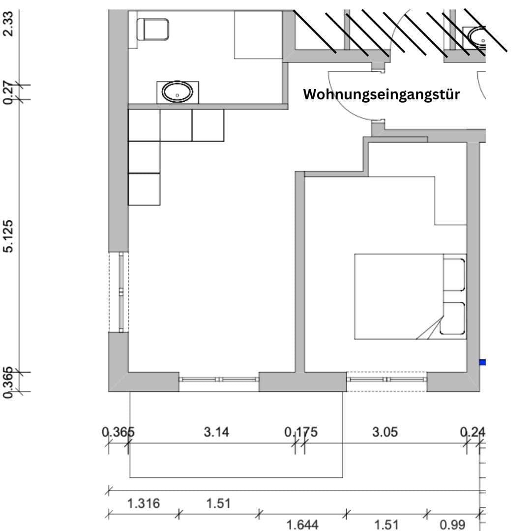 Prenájom bytu 2-izbový 38 m², Kassel, Hesensko Prenájom bytu 2-izbový 38 m², Kassel, Hesensko