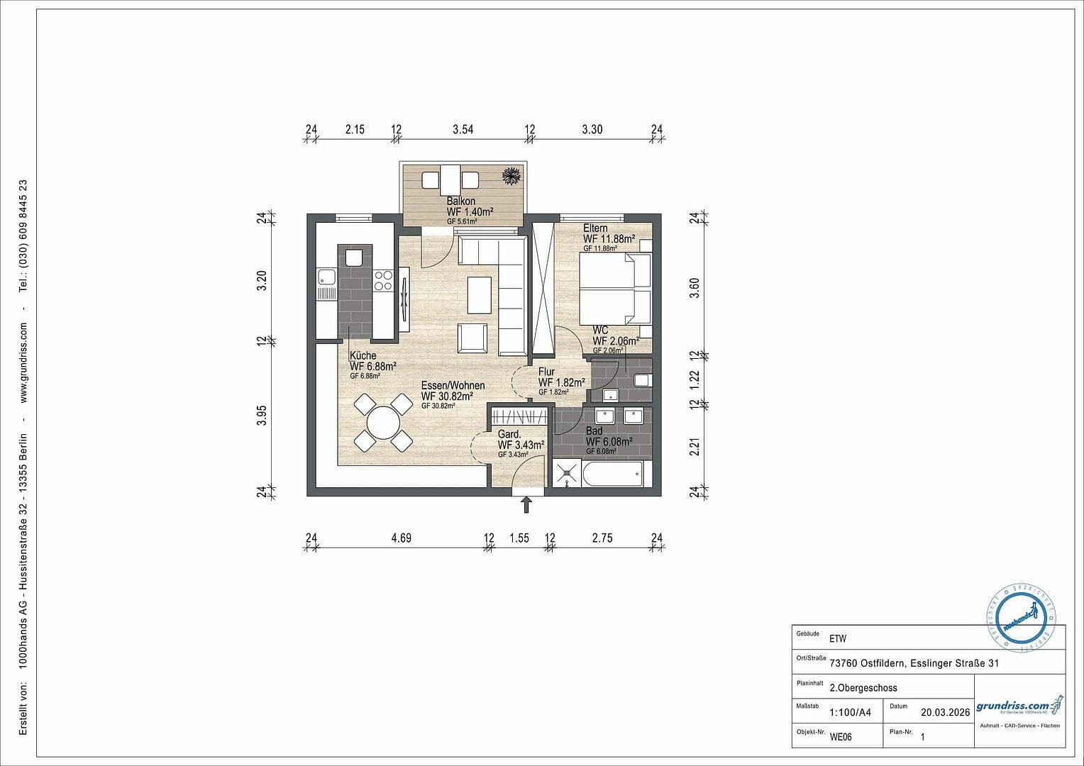 Predaj bytu 2-izbový 64 m², Esslinger Str. 31, Ostfildern, Bádensko-Wurttembersko Predaj bytu 2-izbový 64 m², Esslinger Str. 31, Ostfildern, Bádensko-Wurttembersko