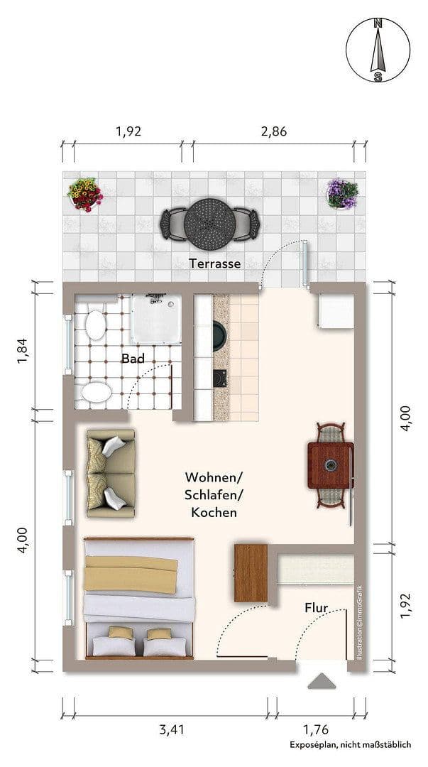 Prenájom bytu 1-izbový 35 m², Altes Dorf 20, Stendal, Sasko-Anhaltsko Prenájom bytu 1-izbový 35 m², Altes Dorf 20, Stendal, Sasko-Anhaltsko