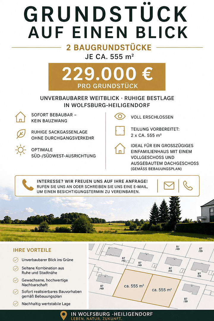 Predaj pozemku 555 m², Wolfsburg-Heiligendorf, Dolné Sasko Predaj pozemku 555 m², Wolfsburg-Heiligendorf, Dolné Sasko