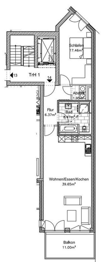 Prenájom bytu 2-izbový 40 m², Hamburg, Hamburg Prenájom bytu 2-izbový 40 m², Hamburg, Hamburg