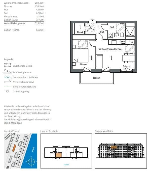 Prenájom bytu 2-izbový 52 m², Parkstraße 21, Spandau, Berlín Prenájom bytu 2-izbový 52 m², Parkstraße 21, Spandau, Berlín