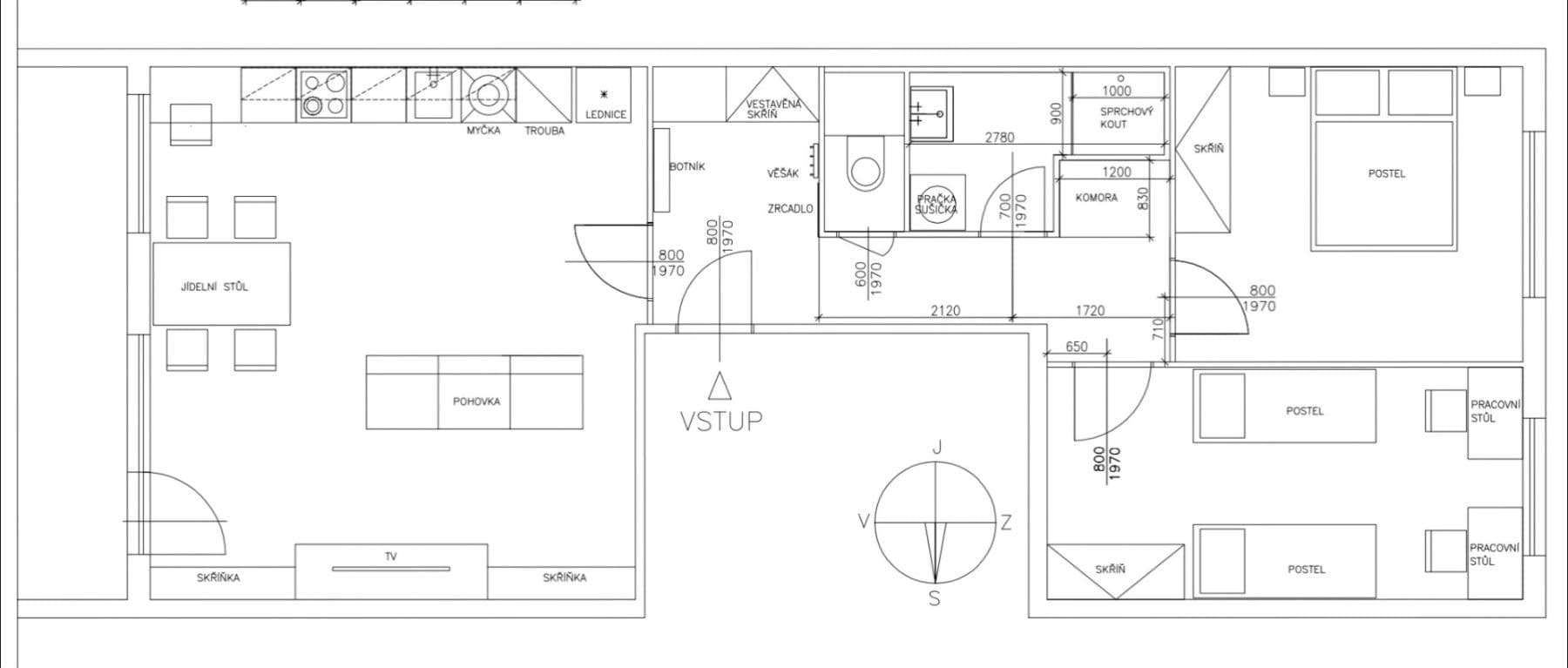 Prenájom bytu 3-izbový 71 m², Vondroušova, Praha, Praha Prenájom bytu 3-izbový 71 m², Vondroušova, Praha, Praha