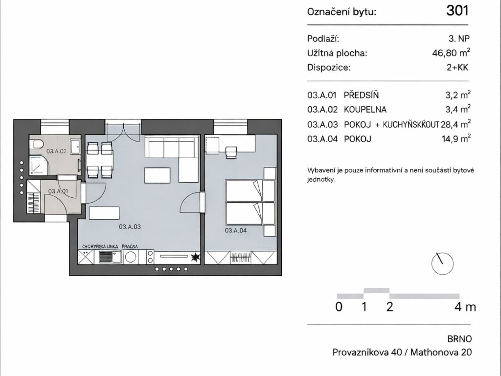 Prenájom bytu 2-izbový 47 m², Mathonova, Brno, Jihomoravský kraj Prenájom bytu 2-izbový 47 m², Mathonova, Brno, Jihomoravský kraj