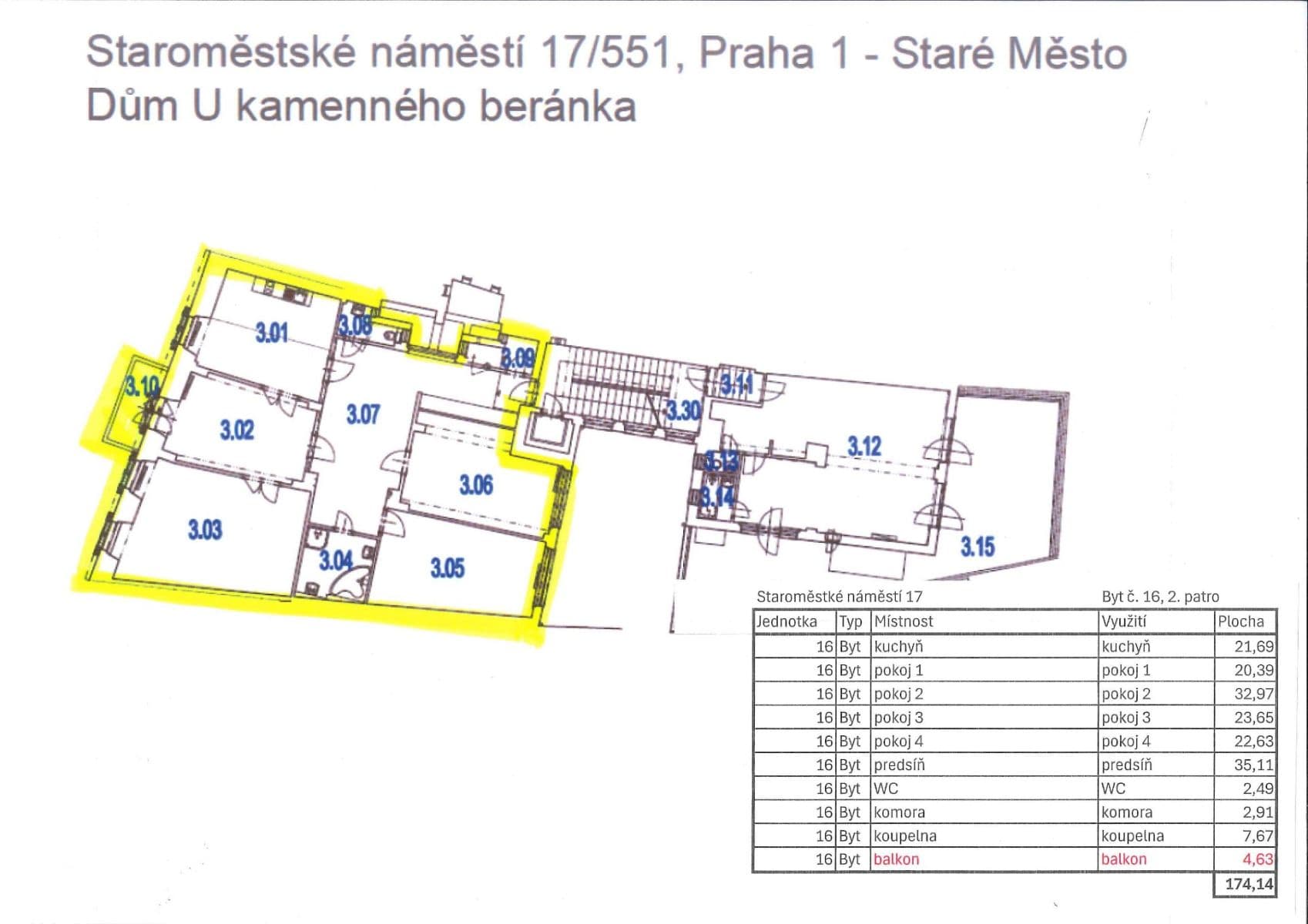 Prenájom bytu 4-izbový 174 m², Staroměstské náměstí, Praha, Praha Prenájom bytu 4-izbový 174 m², Staroměstské náměstí, Praha, Praha