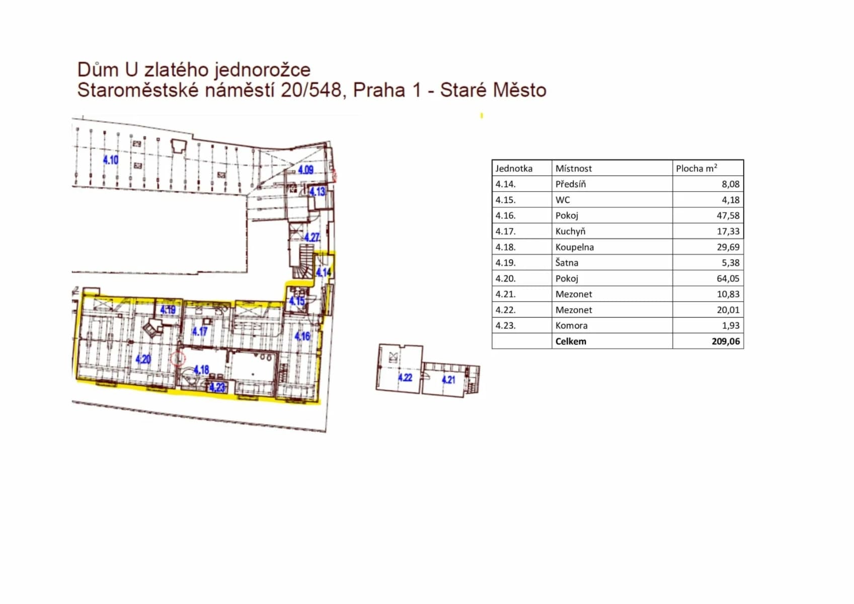 Prenájom bytu 2-izbový 209 m², Staroměstské náměstí, Praha, Praha Prenájom bytu 2-izbový 209 m², Staroměstské náměstí, Praha, Praha