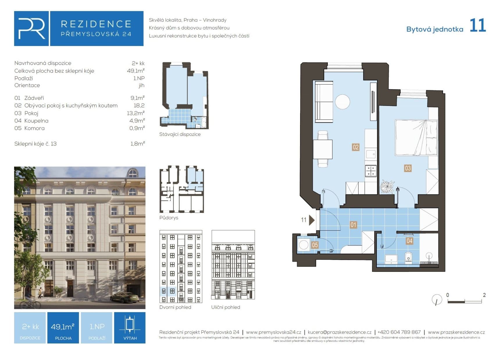 Predaj bytu 2-izbový 49 m², Přemyslovská, Praha, Praha Predaj bytu 2-izbový 49 m², Přemyslovská, Praha, Praha