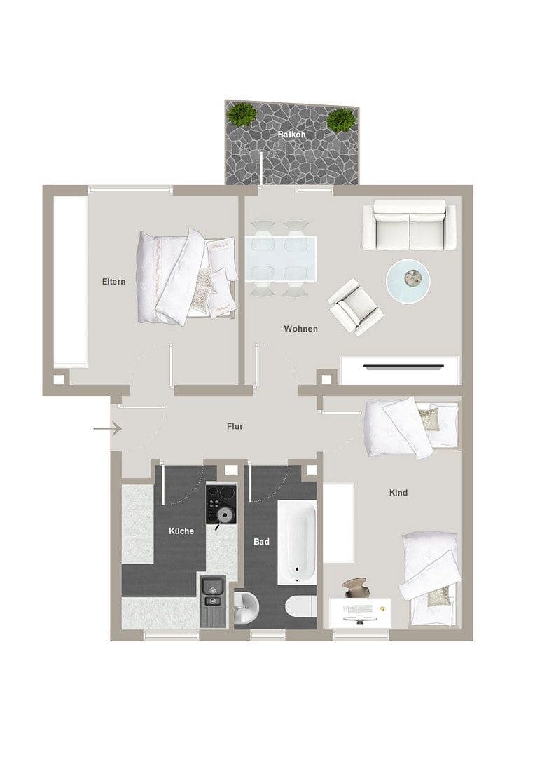 Predaj bytu 3-izbový 58 m², Untermeitingen, Bavorsko Predaj bytu 3-izbový 58 m², Untermeitingen, Bavorsko