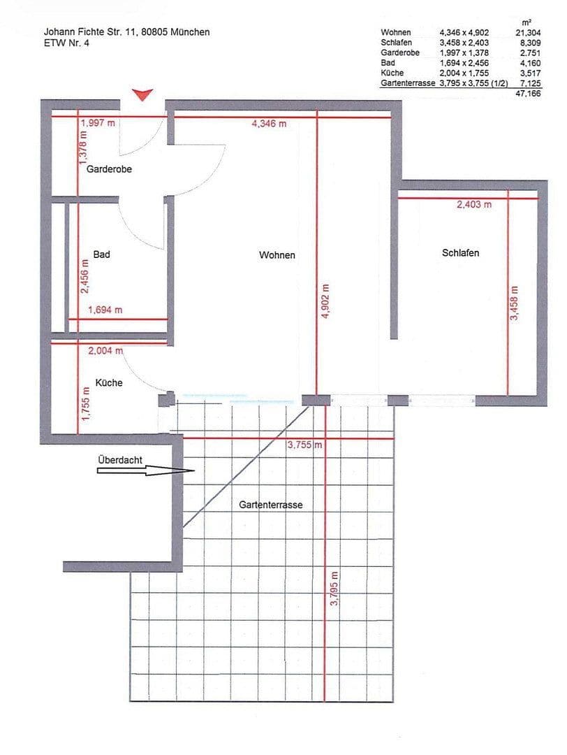 Prenájom bytu 2-izbový 50 m², Johann-Fichte-Str.11, München, Bavorsko Prenájom bytu 2-izbový 50 m², Johann-Fichte-Str.11, München, Bavorsko
