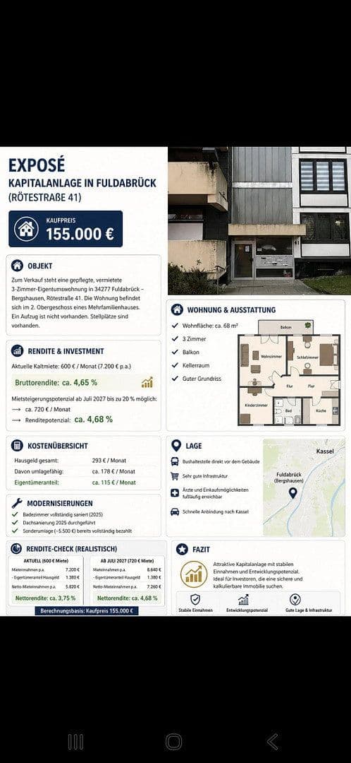 Predaj bytu 3-izbový 68 m², Rötherstr 41, Fuldabrück, Hesensko Predaj bytu 3-izbový 68 m², Rötherstr 41, Fuldabrück, Hesensko