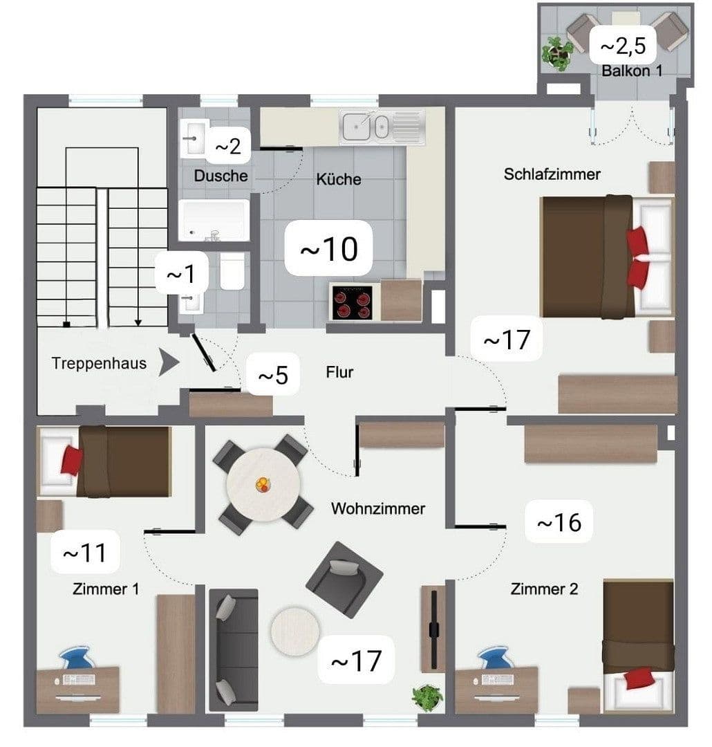 Prenájom bytu 4-izbový 82 m², Darmstadt, Hesensko Prenájom bytu 4-izbový 82 m², Darmstadt, Hesensko
