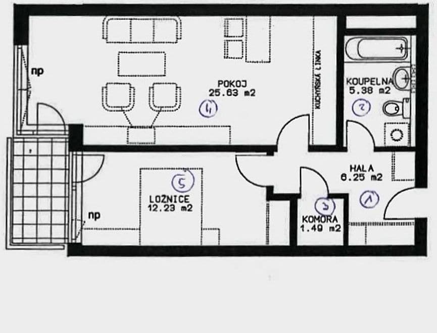 Predaj bytu 2-izbový 54 m², Zakšínská, Praha, Praha Predaj bytu 2-izbový 54 m², Zakšínská, Praha, Praha
