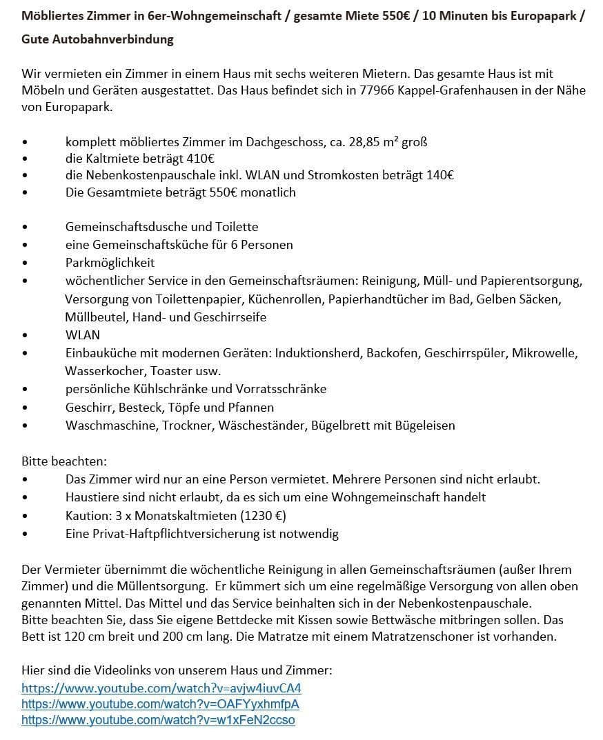 Prenájom bytu 1-izbový 29 m², Kappel-Grafenhausen, Bádensko-Wurttembersko Prenájom bytu 1-izbový 29 m², Kappel-Grafenhausen, Bádensko-Wurttembersko