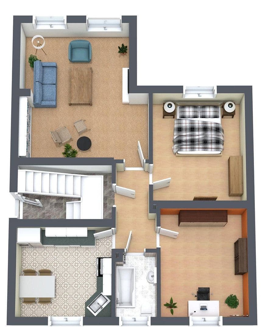 Prenájom bytu 3-izbový 73 m², Schweinfurt, Bavorsko Prenájom bytu 3-izbový 73 m², Schweinfurt, Bavorsko