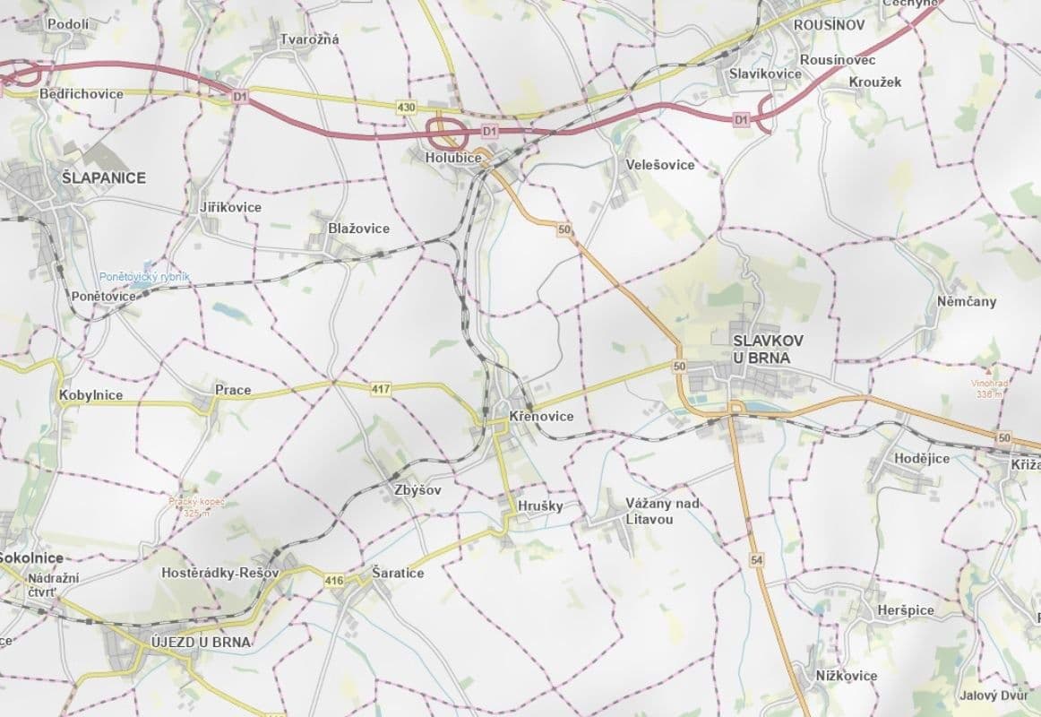 Predaj pozemku 1.276 m², Křenovice, Jihomoravský kraj Predaj pozemku 1.276 m², Křenovice, Jihomoravský kraj