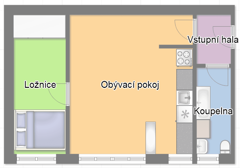 Predaj bytu 2-izbový 39 m², Krchlebská, Praha, Praha Predaj bytu 2-izbový 39 m², Krchlebská, Praha, Praha