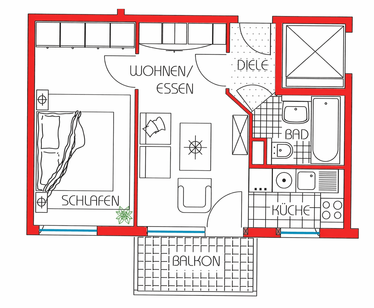 Predaj bytu 2-izbový 40 m², Leipzig, Sasko Predaj bytu 2-izbový 40 m², Leipzig, Sasko