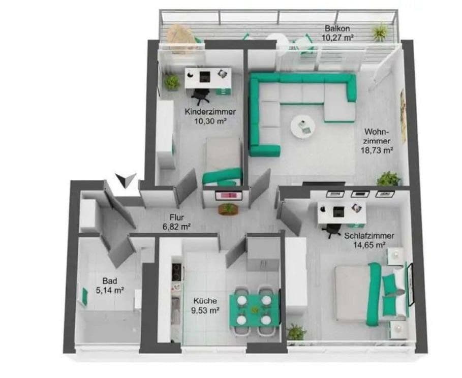 Predaj bytu 3-izbový 70 m², Koblenz, Porýnie-Falcko Predaj bytu 3-izbový 70 m², Koblenz, Porýnie-Falcko