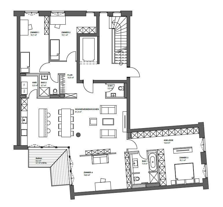 Predaj bytu 5-izbový 161 m², Alter Güterbahnhof 3c, Hamburg-Winterhude, Hamburg Predaj bytu 5-izbový 161 m², Alter Güterbahnhof 3c, Hamburg-Winterhude, Hamburg