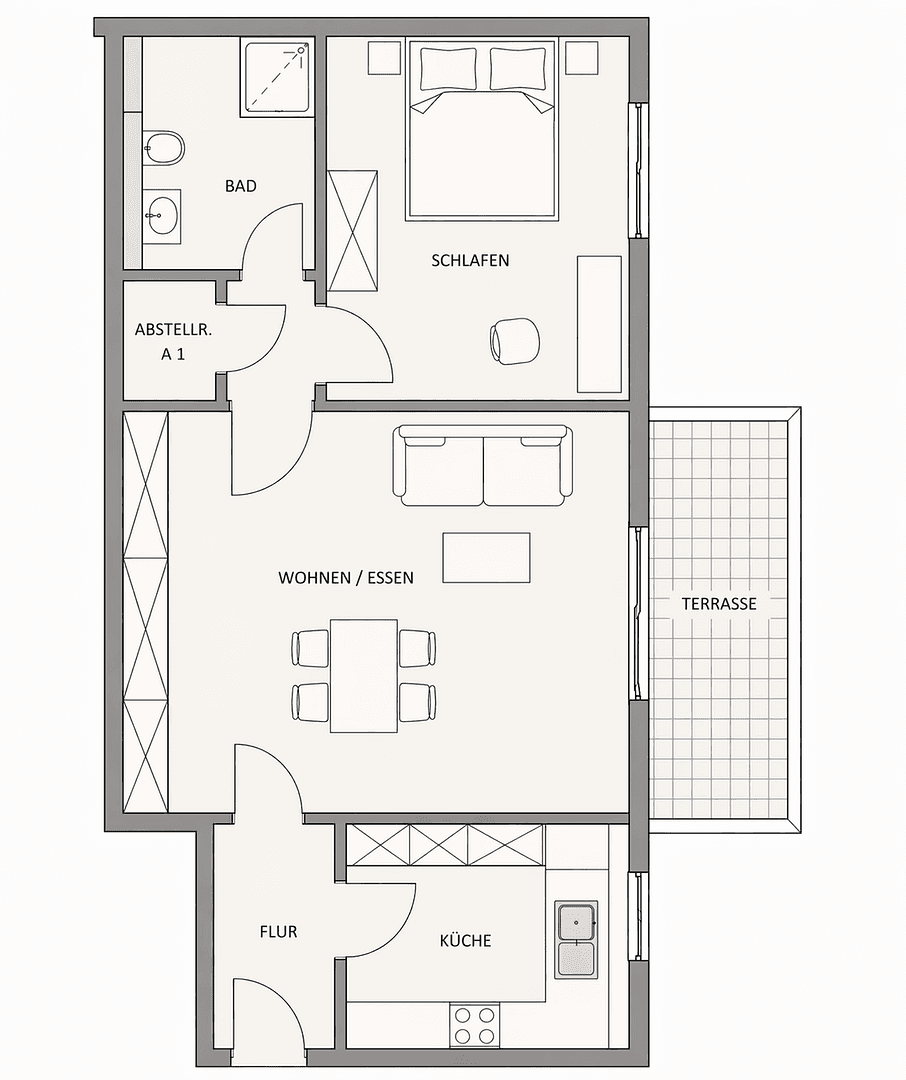 Prenájom bytu 2-izbový 47 m², Bargteheide, Šlezvicko-Holštajnsko Prenájom bytu 2-izbový 47 m², Bargteheide, Šlezvicko-Holštajnsko