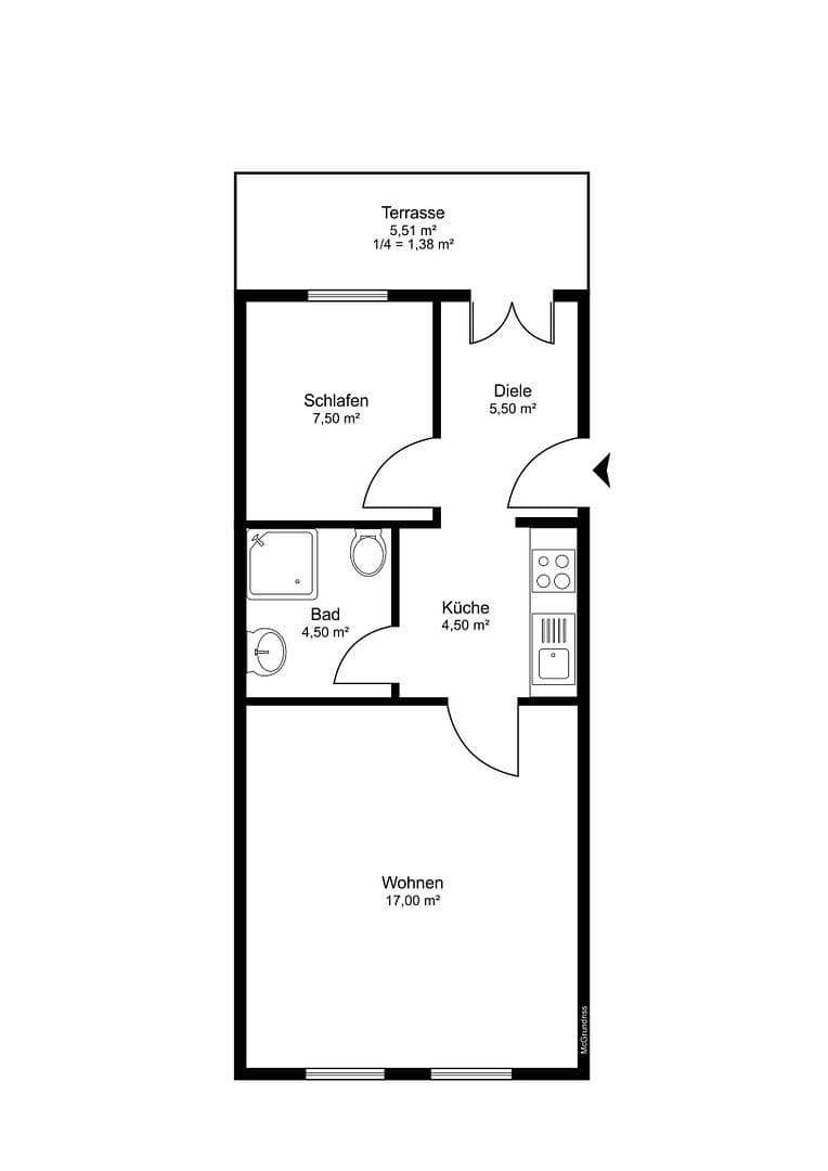 Predaj bytu 2-izbový 39 m², Wismar, Meklenbursko-Predpomoransko Predaj bytu 2-izbový 39 m², Wismar, Meklenbursko-Predpomoransko