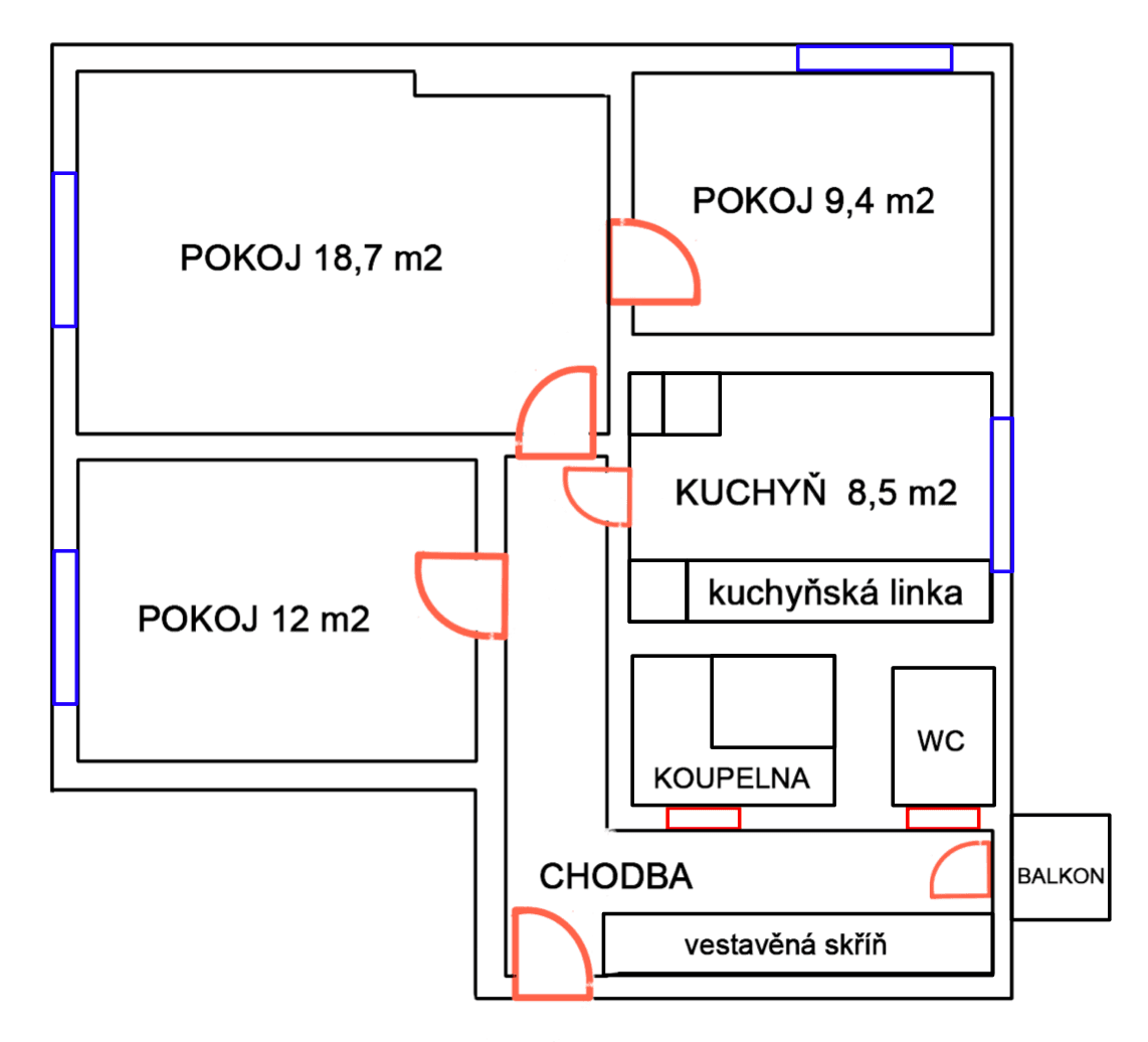 Prenájom bytu 3-izbový 68 m², Horňátecká, Praha, Praha Prenájom bytu 3-izbový 68 m², Horňátecká, Praha, Praha