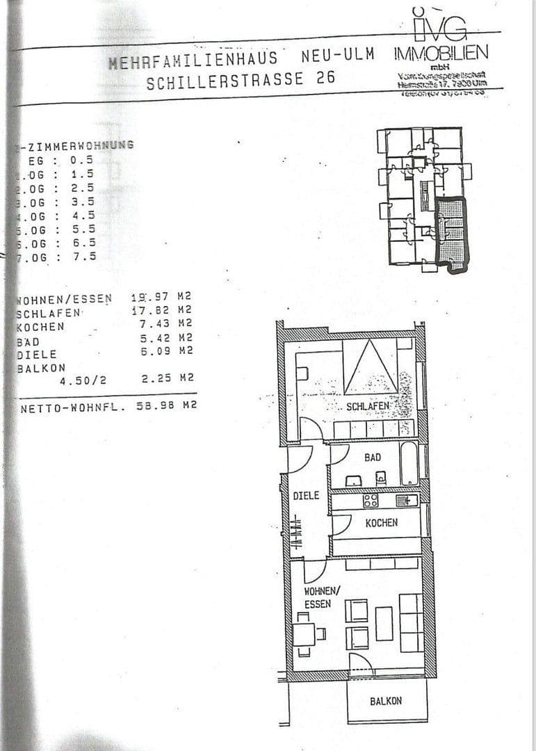 Predaj bytu 2-izbový 59 m², Schillerstaße 26, Neu-Ulm, Bavorsko Predaj bytu 2-izbový 59 m², Schillerstaße 26, Neu-Ulm, Bavorsko