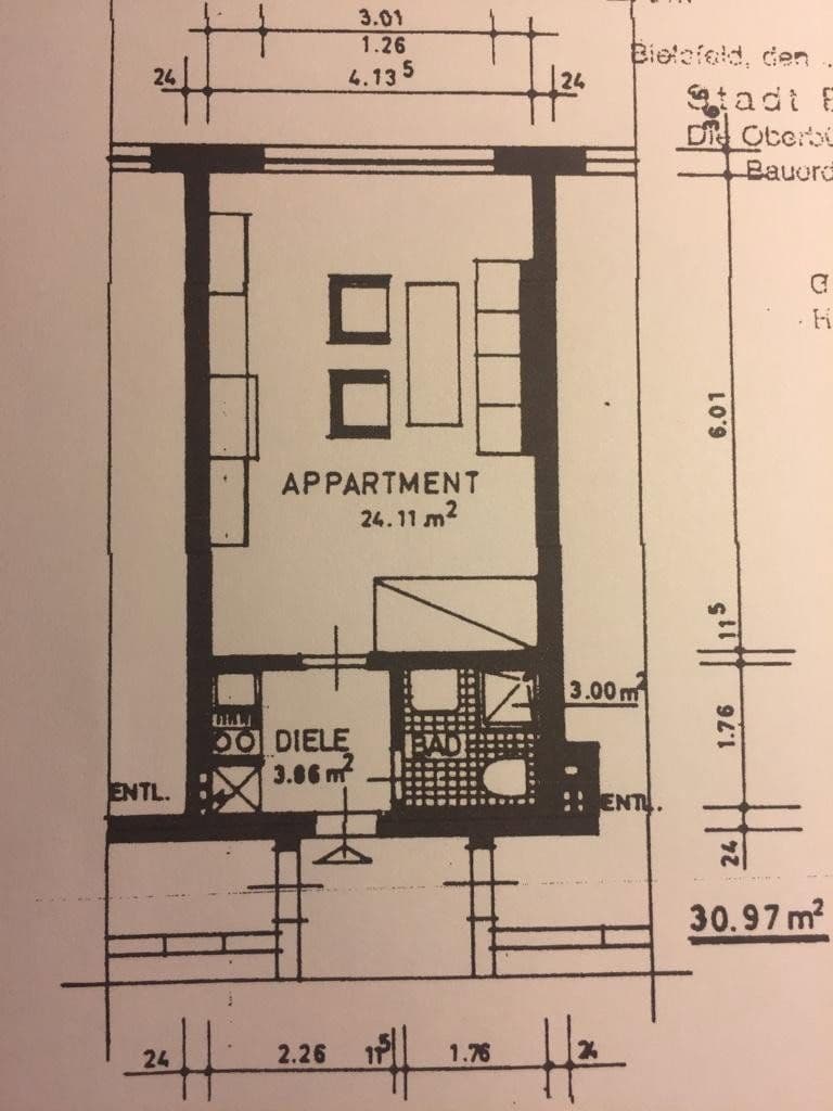 Prenájom bytu 1-izbový 31 m², Kahler Krug 18a, Bielefeld, Severné Porýnie - Westfálsko Prenájom bytu 1-izbový 31 m², Kahler Krug 18a, Bielefeld, Severné Porýnie - Westfálsko