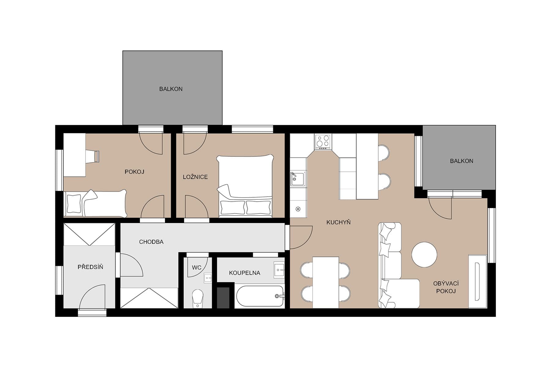 Predaj bytu 3-izbový 94 m², Šífařská, Praha, Praha Predaj bytu 3-izbový 94 m², Šífařská, Praha, Praha