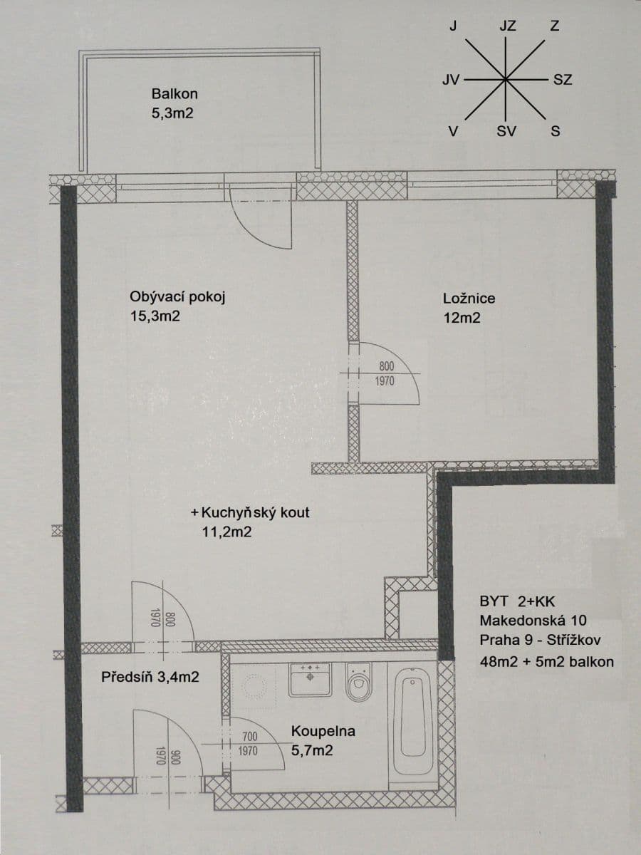 Predaj bytu 2-izbový 48 m², Makedonská, Praha, Praha Predaj bytu 2-izbový 48 m², Makedonská, Praha, Praha