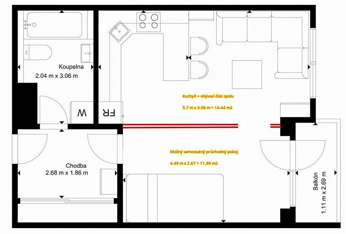 Predaj bytu 1-izbový 42 m², Kigginsova, Brno, Jihomoravský kraj Predaj bytu 1-izbový 42 m², Kigginsova, Brno, Jihomoravský kraj