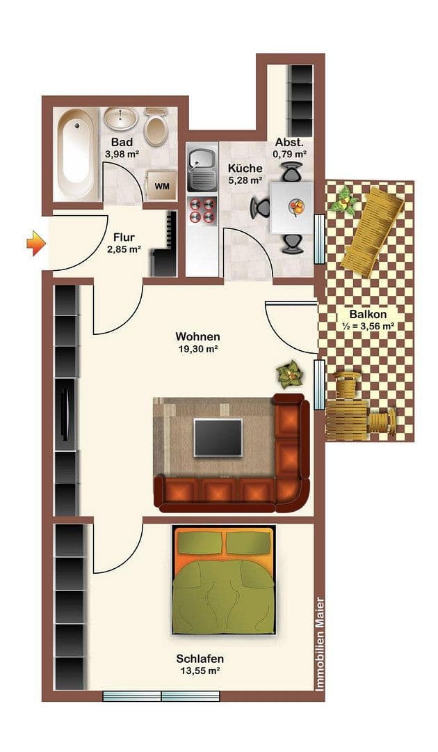 Predaj bytu 2-izbový 50 m², Franz-Xaver-Brunner-Str. 4, Bad Griesbach i.Rottal, Bavorsko Predaj bytu 2-izbový 50 m², Franz-Xaver-Brunner-Str. 4, Bad Griesbach i.Rottal, Bavorsko
