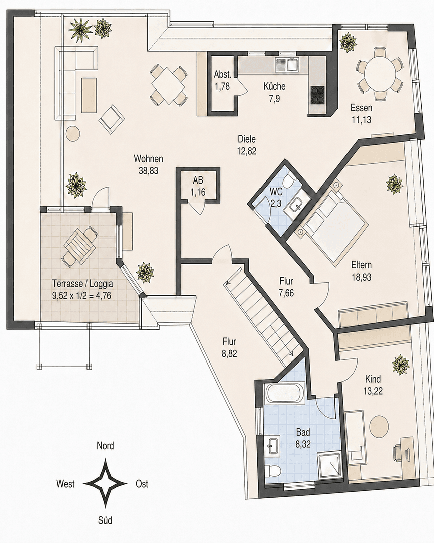 Prenájom bytu 4-izbový 138 m², Fürstenfeldbruck, Bavorsko Prenájom bytu 4-izbový 138 m², Fürstenfeldbruck, Bavorsko