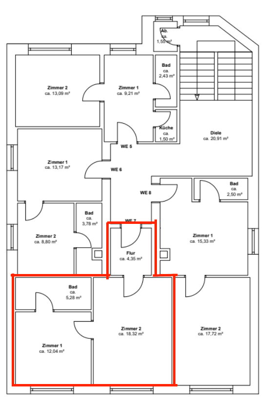 Prenájom bytu 2-izbový 35 m², Steinhammerstraße 109, Dortmund, Severné Porýnie - Westfálsko Prenájom bytu 2-izbový 35 m², Steinhammerstraße 109, Dortmund, Severné Porýnie - Westfálsko