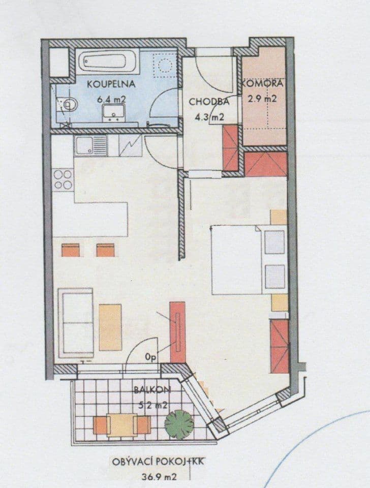 Prenájom bytu 2-izbový 53 m², Makedonská, Praha, Praha Prenájom bytu 2-izbový 53 m², Makedonská, Praha, Praha