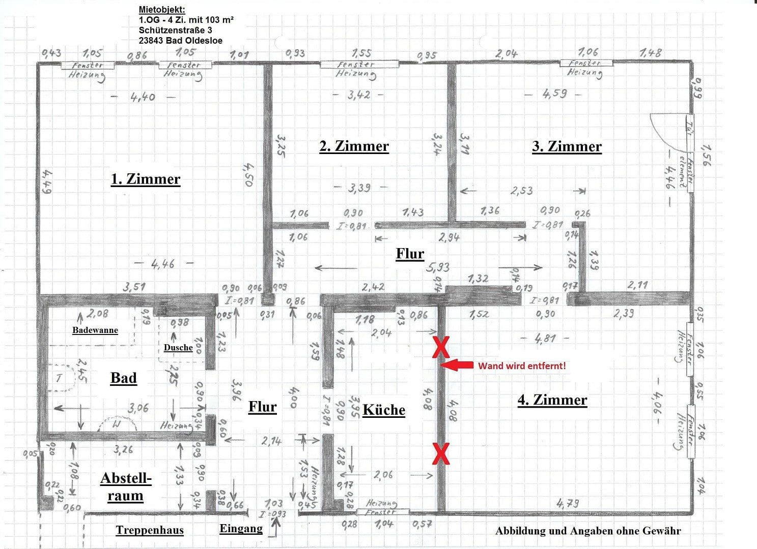 Prenájom bytu 4-izbový 103 m², Bad Oldesloe, Šlezvicko-Holštajnsko Prenájom bytu 4-izbový 103 m², Bad Oldesloe, Šlezvicko-Holštajnsko