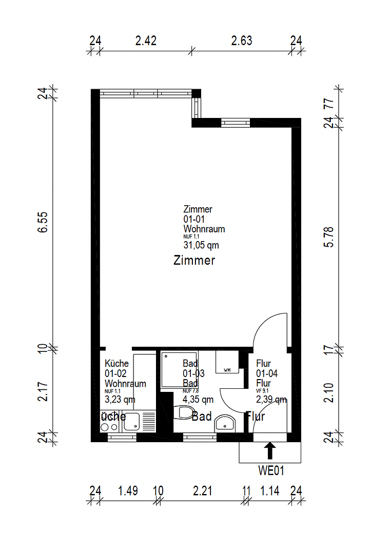 Prenájom bytu 1-izbový 41 m², Trendelenburgstraße 2, Leipzig, Sasko Prenájom bytu 1-izbový 41 m², Trendelenburgstraße 2, Leipzig, Sasko
