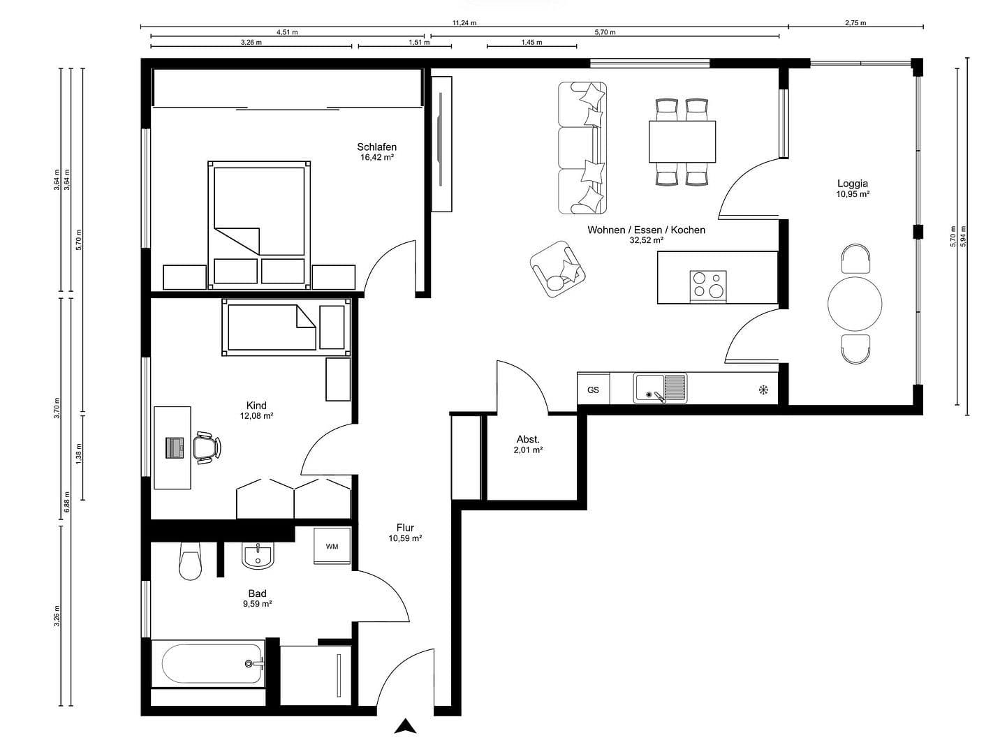 Prenájom bytu 3-izbový 87 m², Ruselbergstraße 63, Deggendorf, Bavorsko Prenájom bytu 3-izbový 87 m², Ruselbergstraße 63, Deggendorf, Bavorsko