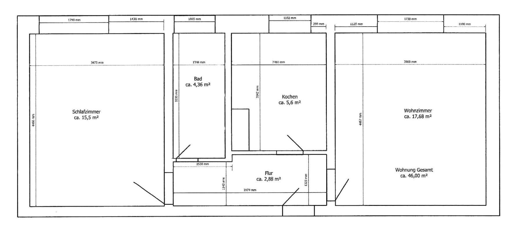 Prenájom bytu 2-izbový 46 m², Markkleeberg, Sasko Prenájom bytu 2-izbový 46 m², Markkleeberg, Sasko