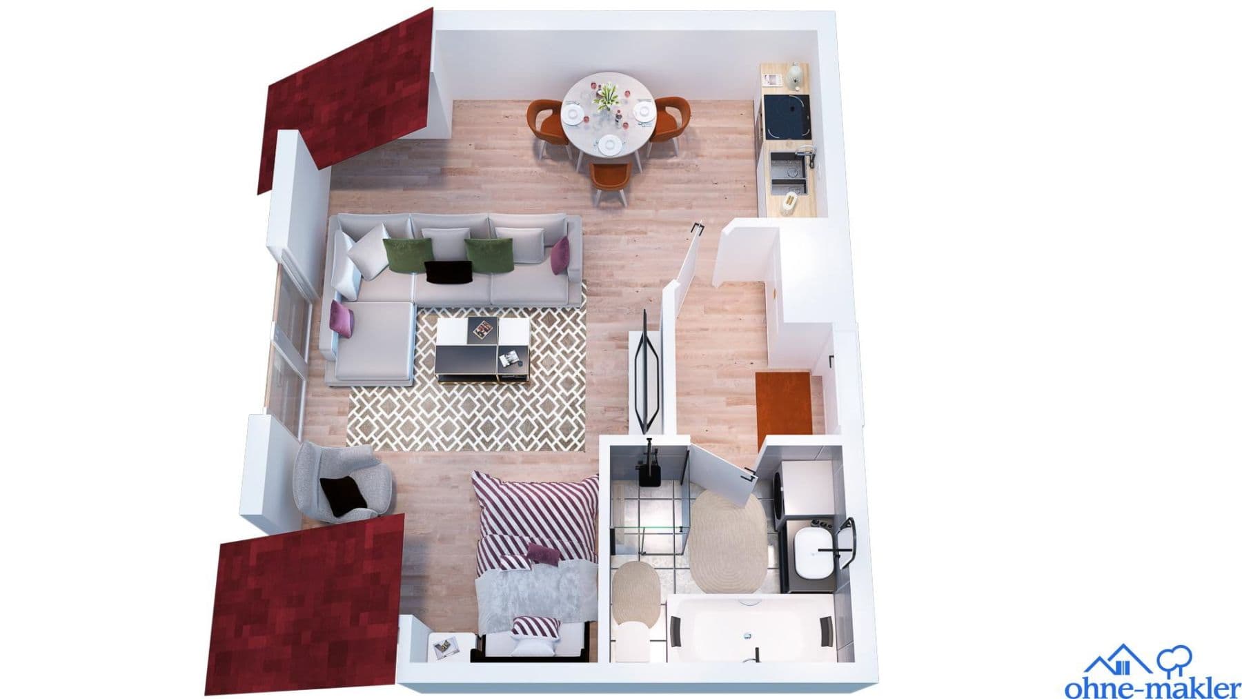 Prenájom bytu 1-izbový 39 m², Haßmersheim, Bádensko-Wurttembersko Prenájom bytu 1-izbový 39 m², Haßmersheim, Bádensko-Wurttembersko